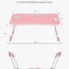 portable folding bed table, laptop desk with ipad and cup holder adjustable lap tray notebook stand,foldable non slip legs reading table tray for working,studing,camping 60×40×28cm assorted