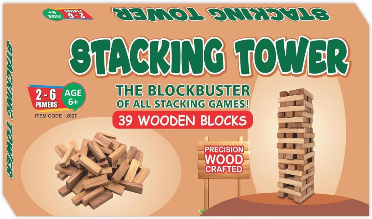 wooden stacking tower game