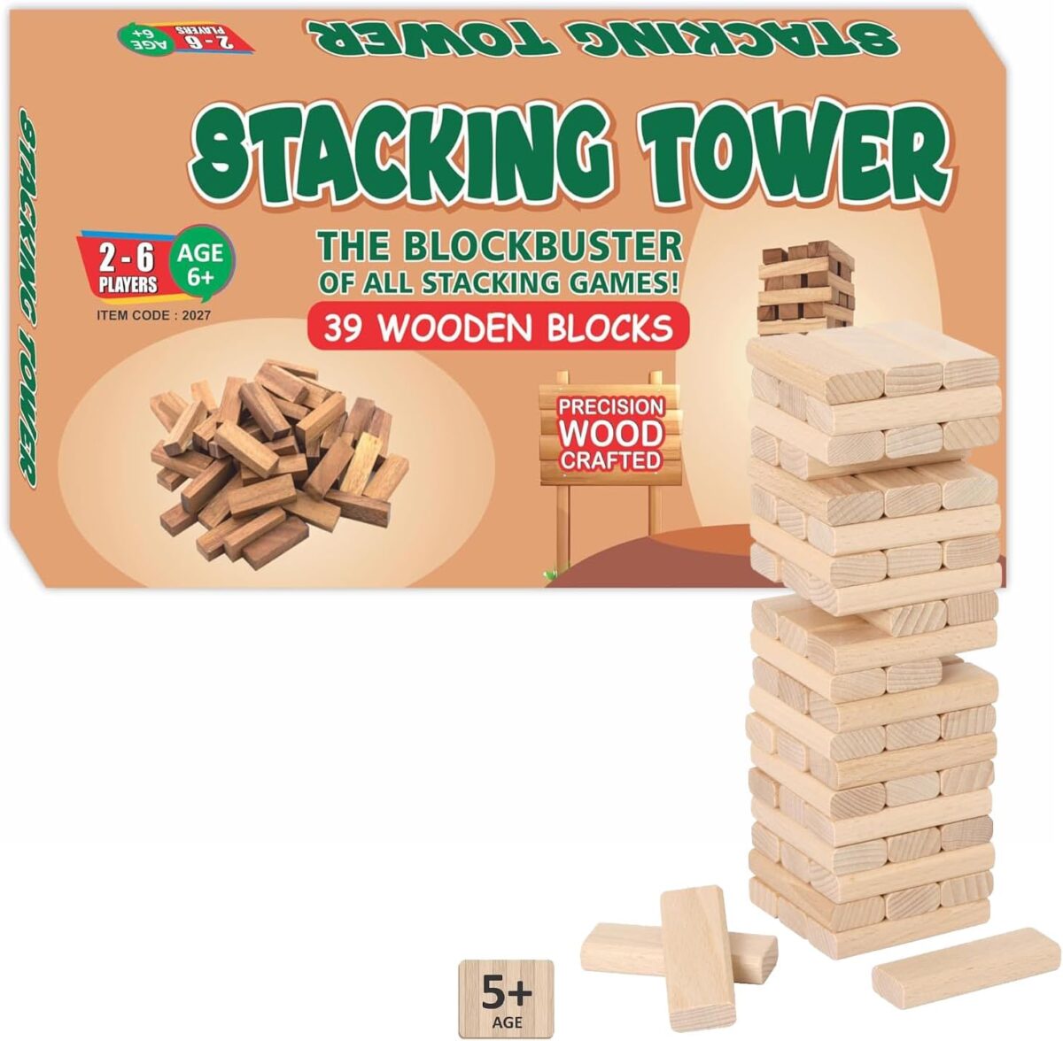 wooden stacking tower game
