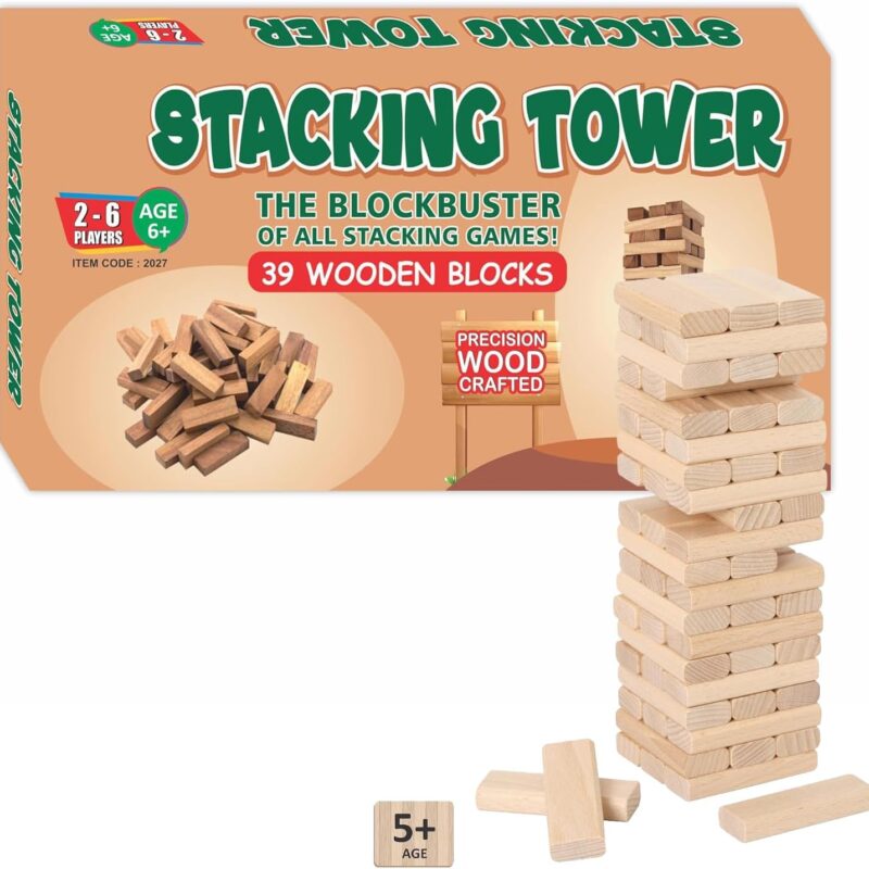 wooden stacking tower game