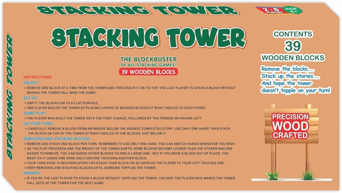wooden stacking tower game