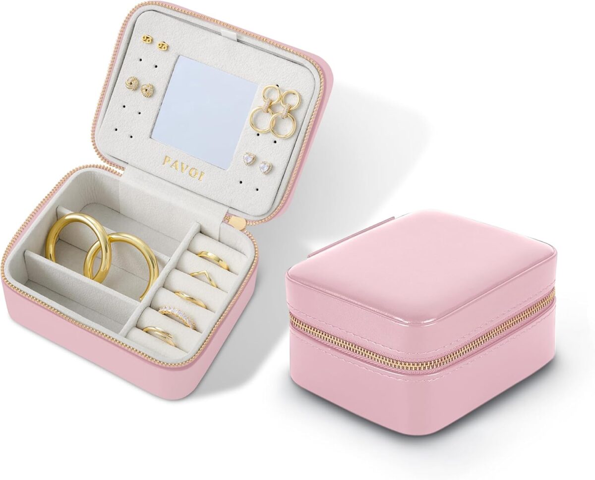 travel jewelry organizer with mirror