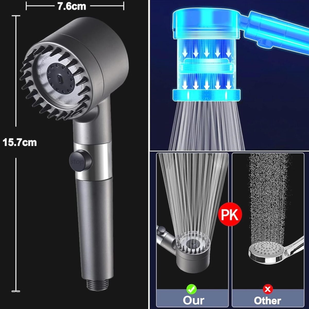 pressure shower head
